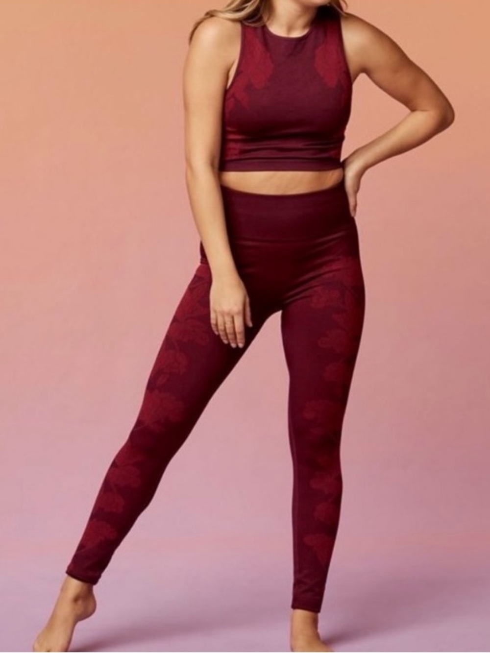 Fabletics Wine Seamless High-Waist Leggings